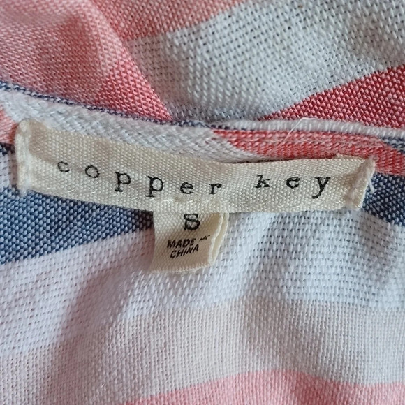 COPPER Key Linen Cotton Drop Waist Dress Cottagecore Soft Girl Coastal Cowgirl - Picture 4 of 6